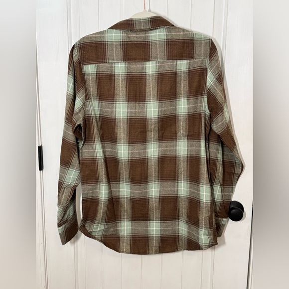 WEIV -Green and Brown button up flannel top - Picture 2 of 6
